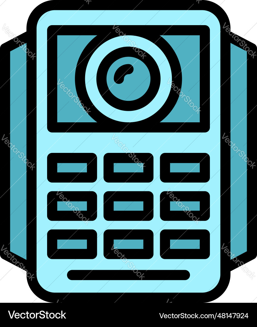 Video intercom security icon flat Video intercom security icon flat vector image