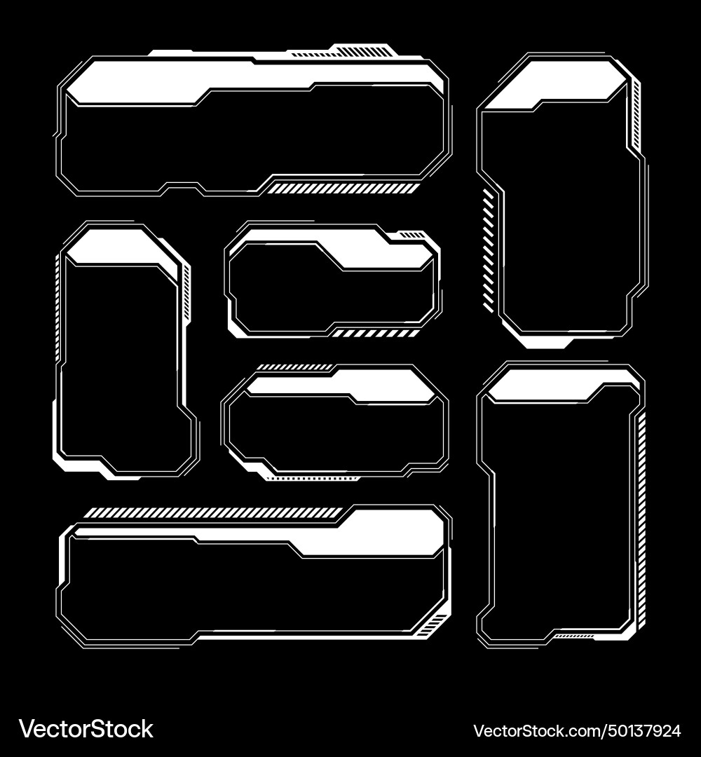 White futuristic hud ui elements sci-fi user White futuristic hud ui elements sci-fi user vector image
