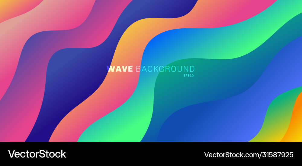 Abstract Gradient Color Wave Background vector image
