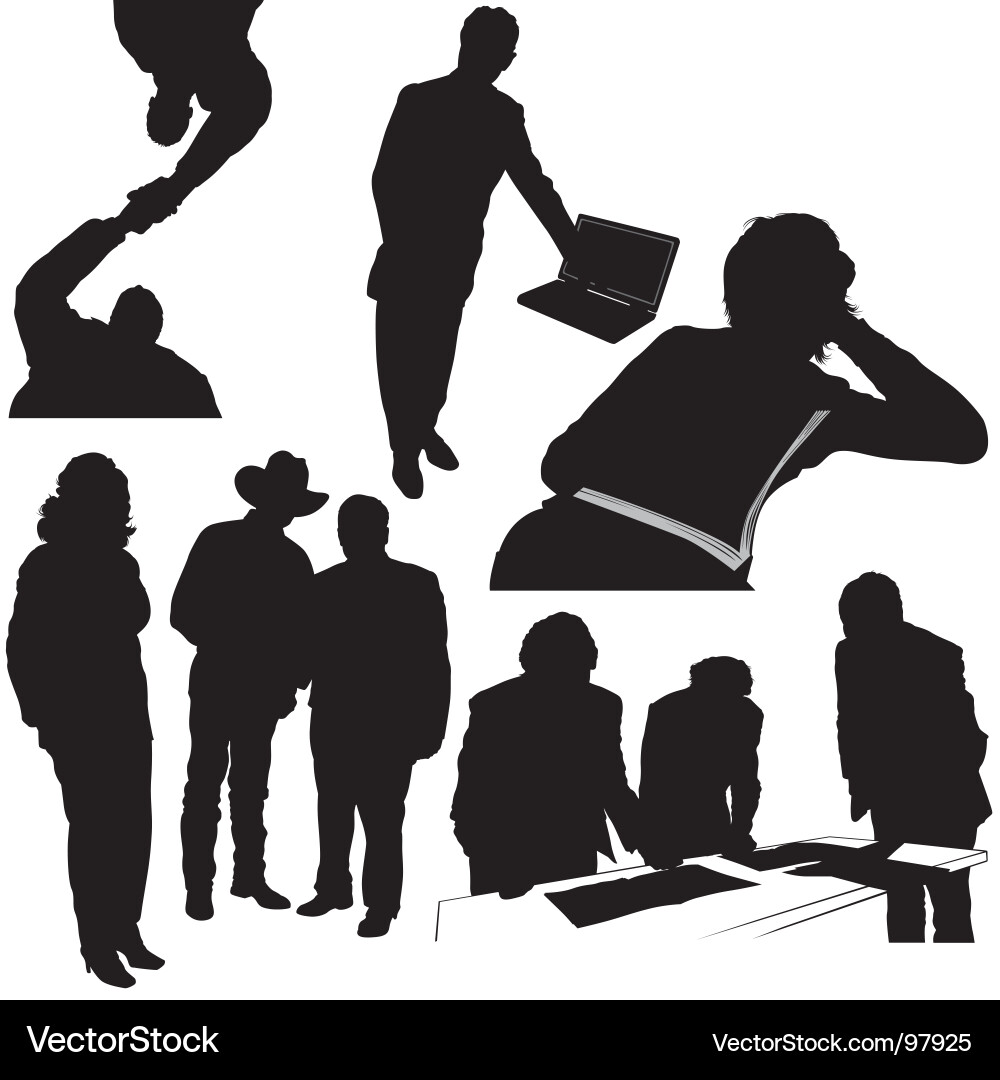 Business People Silhouettes Vector Image