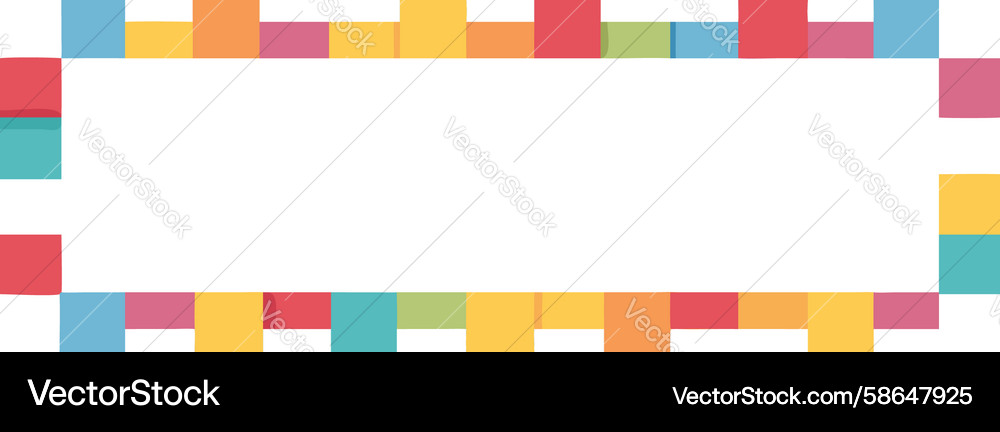 Colorful Building Block Frame Vector Image
