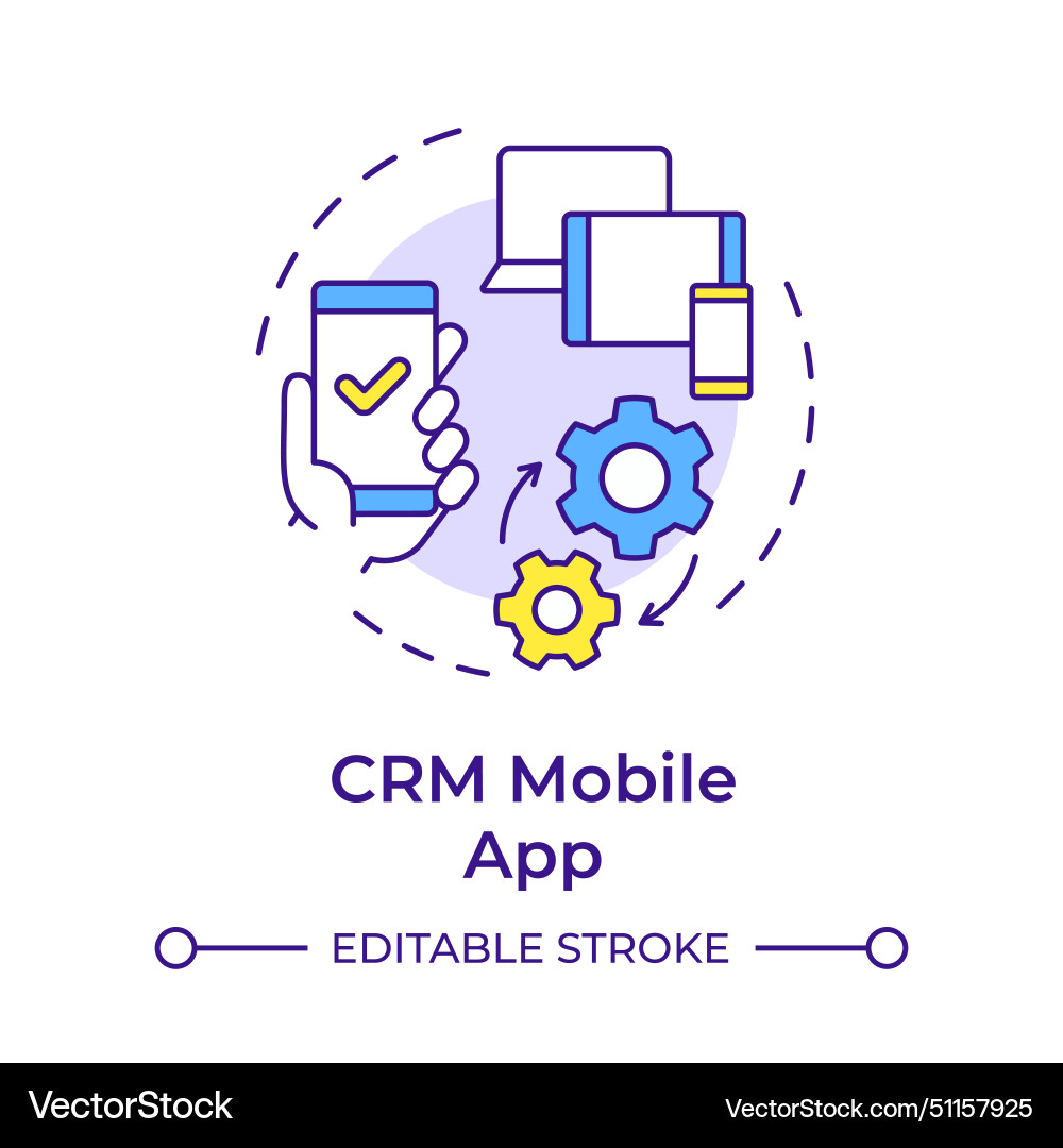Crm mobile app multi color concept icon Crm mobile app multi color concept icon vector image