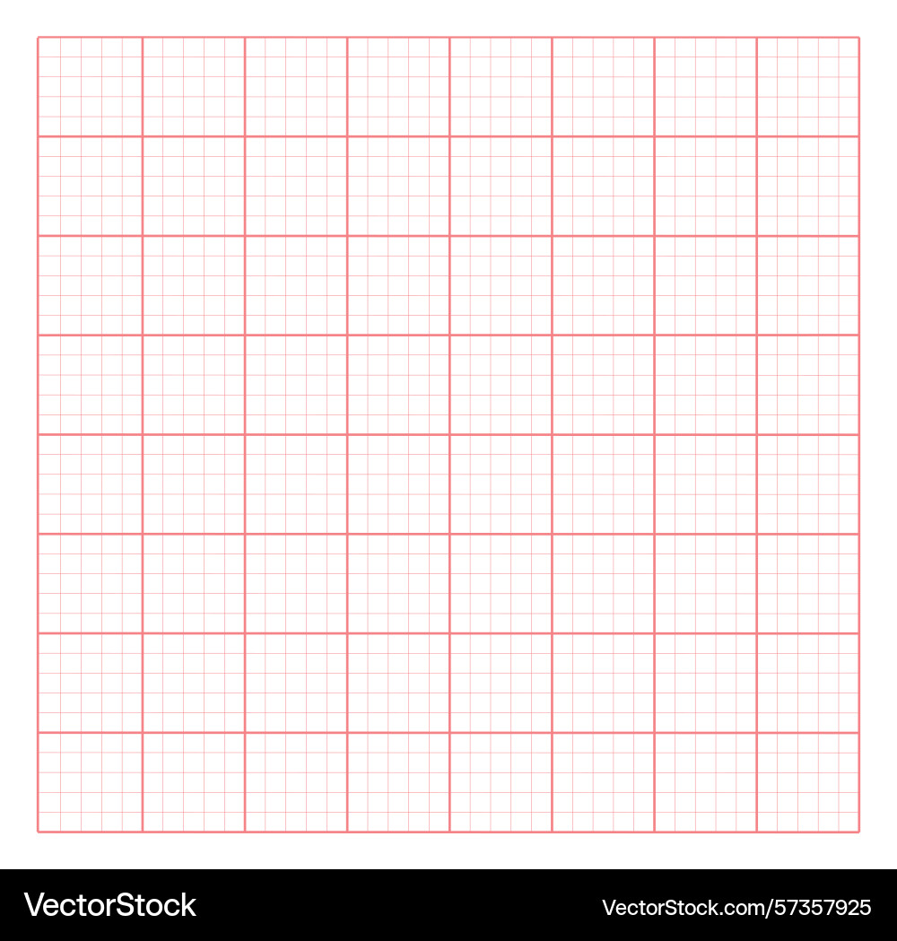 Graph paper with red grid lines Graph paper with red grid lines vector image
