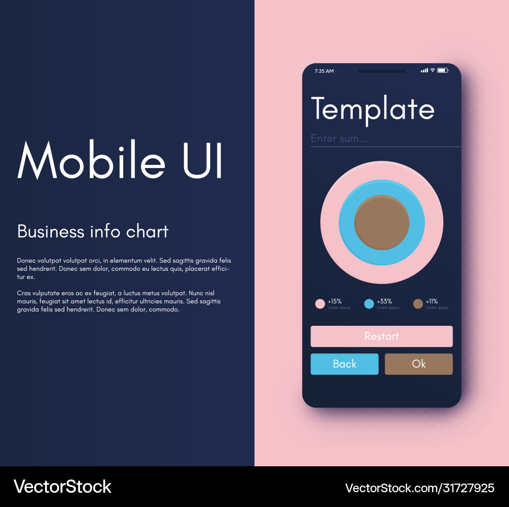 Mobile application interface ui design Mobile application interface ui design vector image