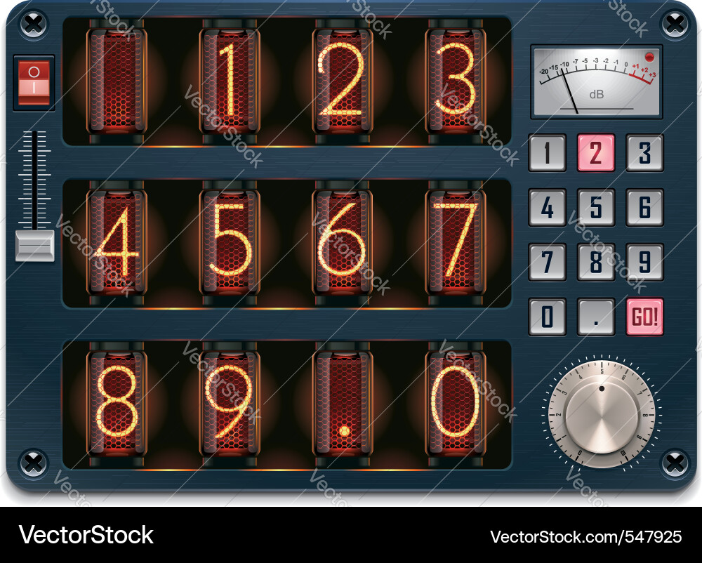 Nixie Tubes Vintage Electronics vector image