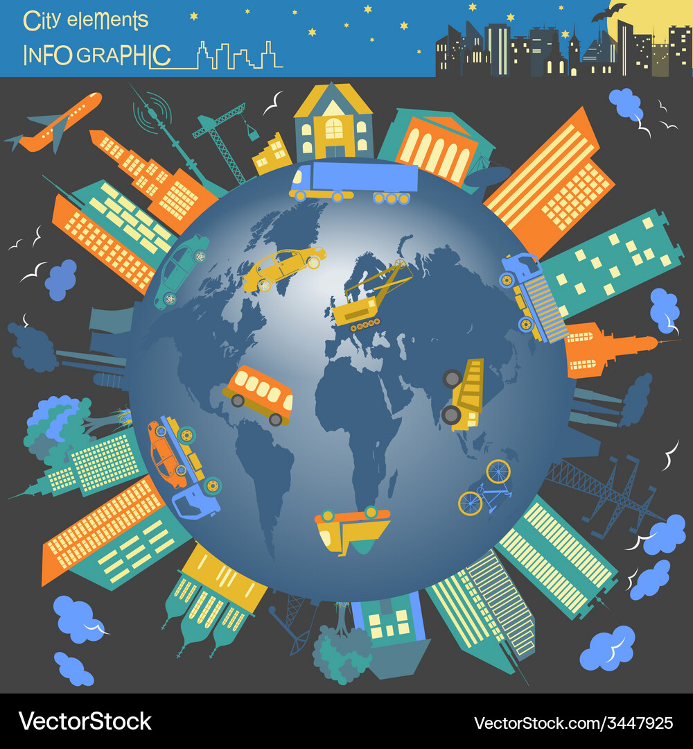 Set of modern city elements for creating your own Vector Image