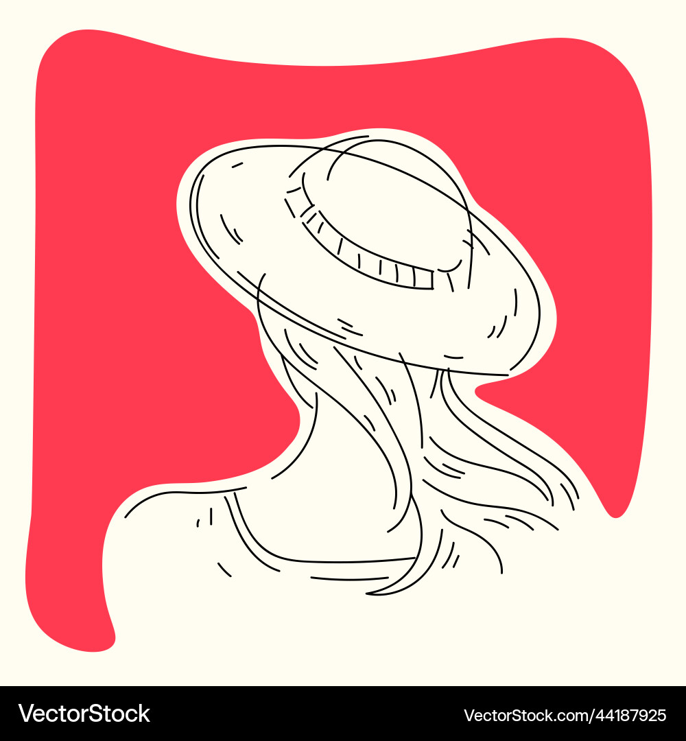 Woman close-up minimalistic cute cartoon-style Woman close-up minimalistic cute cartoon-style vector image