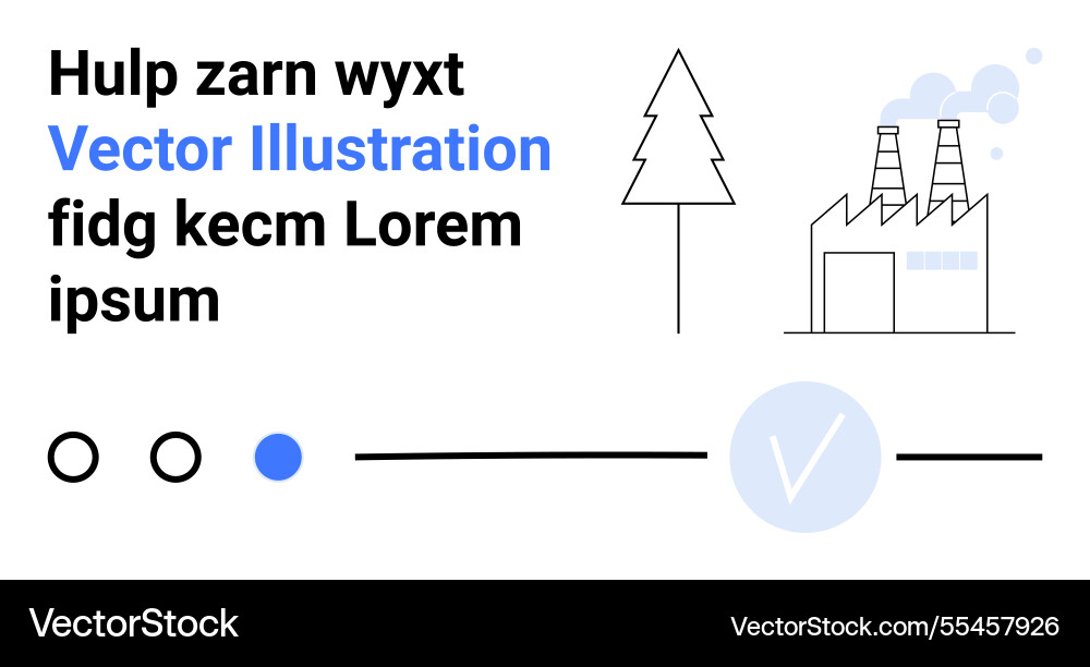 Abstract minimalist design with factory tree Abstract minimalist design with factory tree vector image