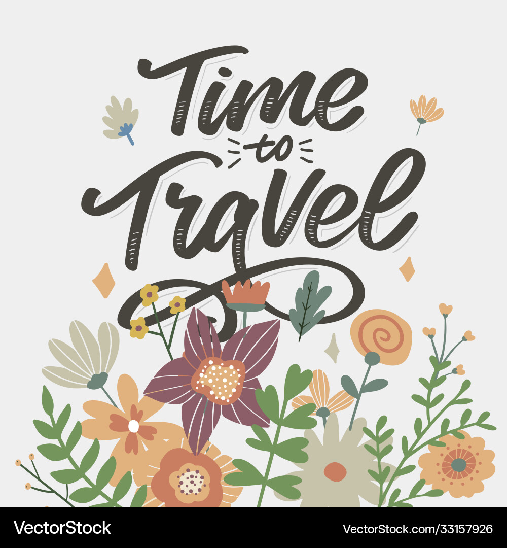 Calligraphic writing lettering time to travel Calligraphic writing lettering time to travel vector image