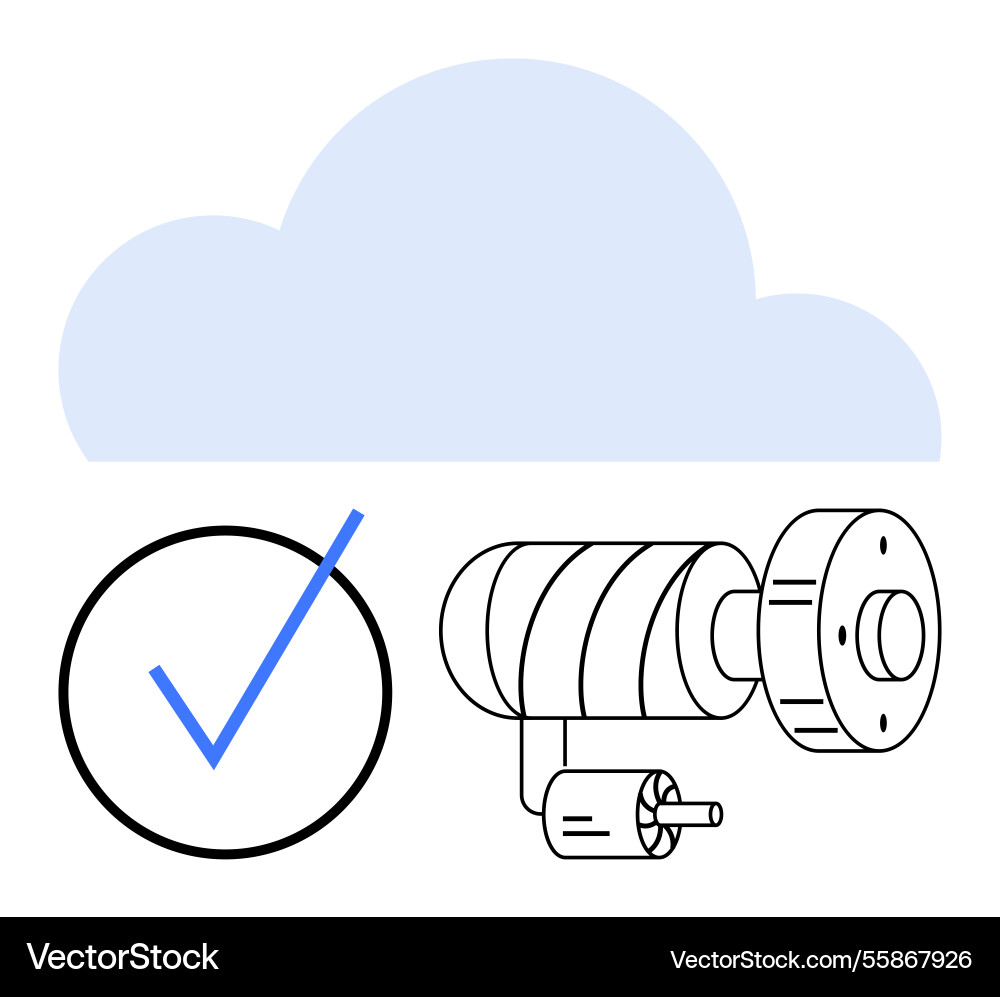 Cloud-based surveillance with camera and security Vector Image