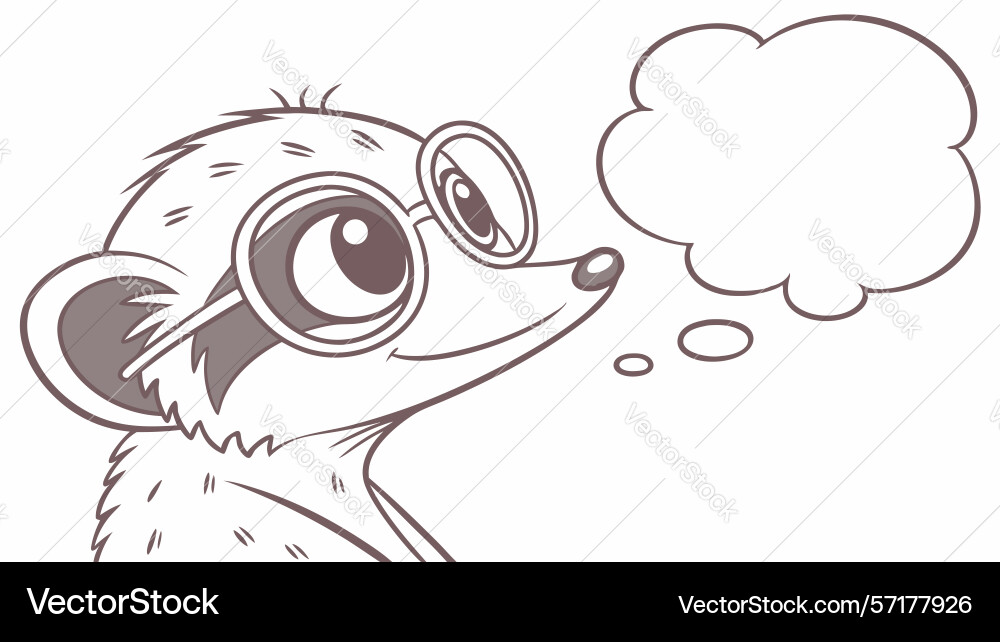 Curious meerkat with an empty thought bubble vector image
