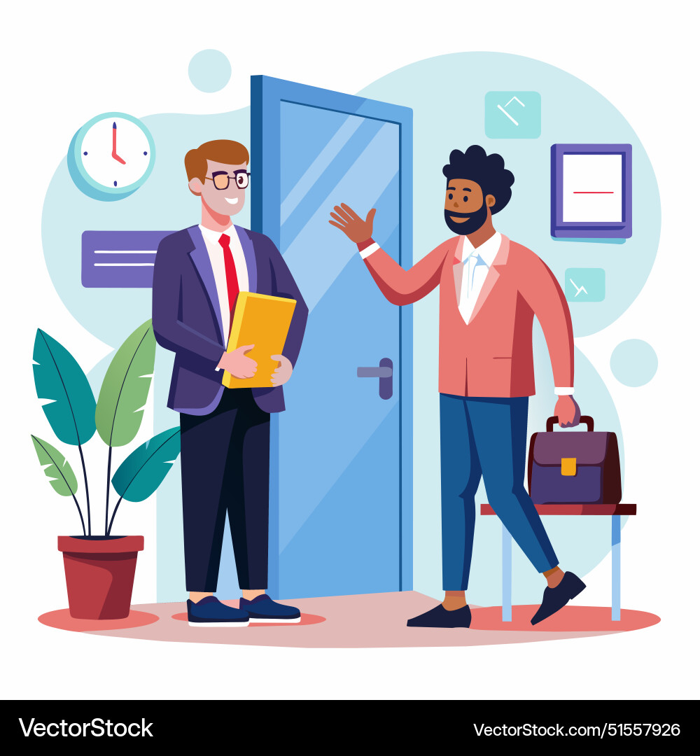 Exit interview employee feedback before leaving Exit interview employee feedback before leaving vector image