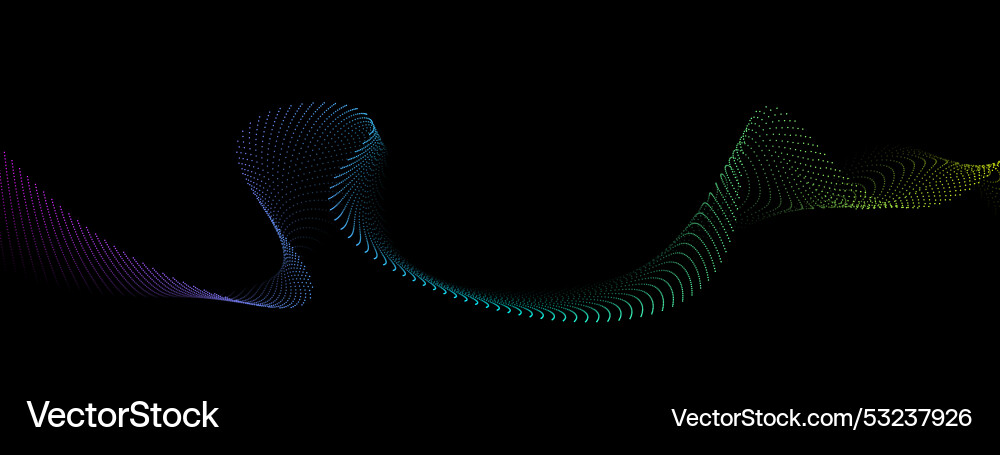 Flowing dot particles wave pattern Flowing dot particles wave pattern vector image