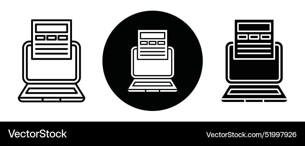 Front end development outline icon collection vector image