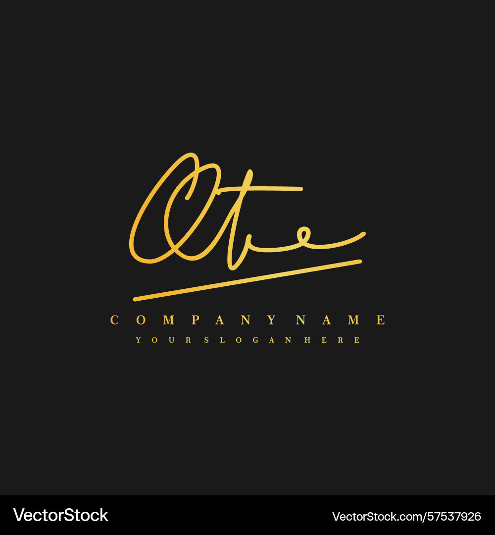 Signature style qt initial logos initials logo Vector Image