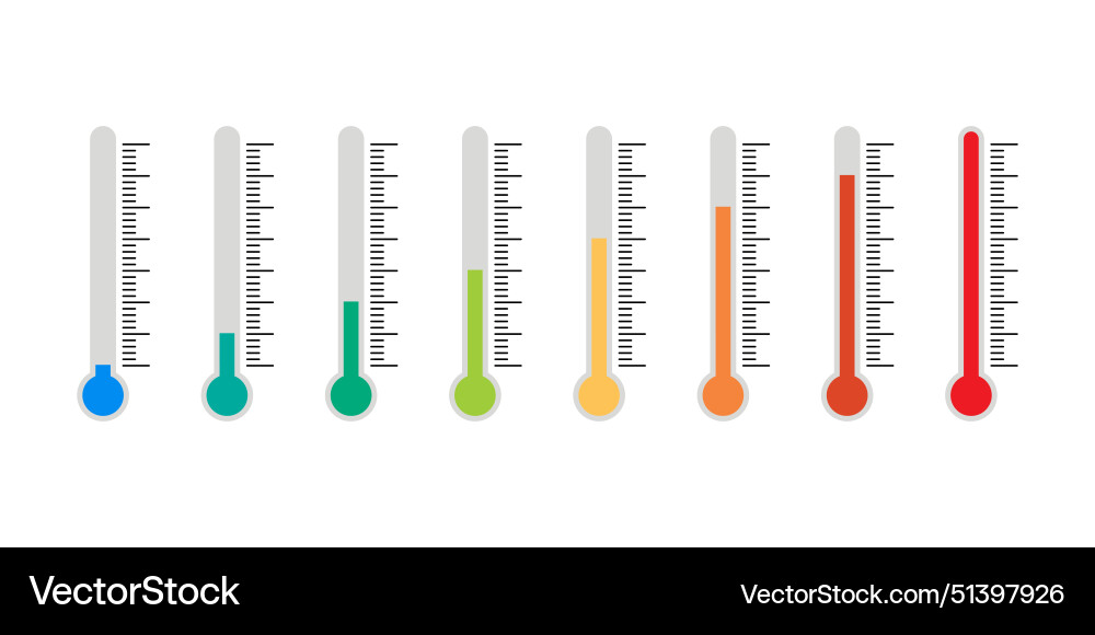 Temperature symbol set and thermometer icon Temperature symbol set and thermometer icon vector image