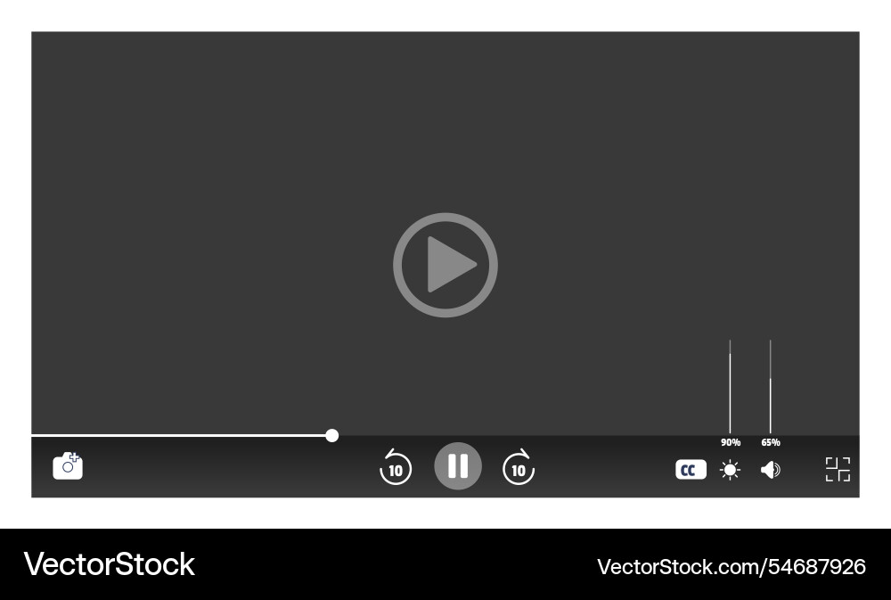 Video player template interface hosting Video player template interface hosting vector image