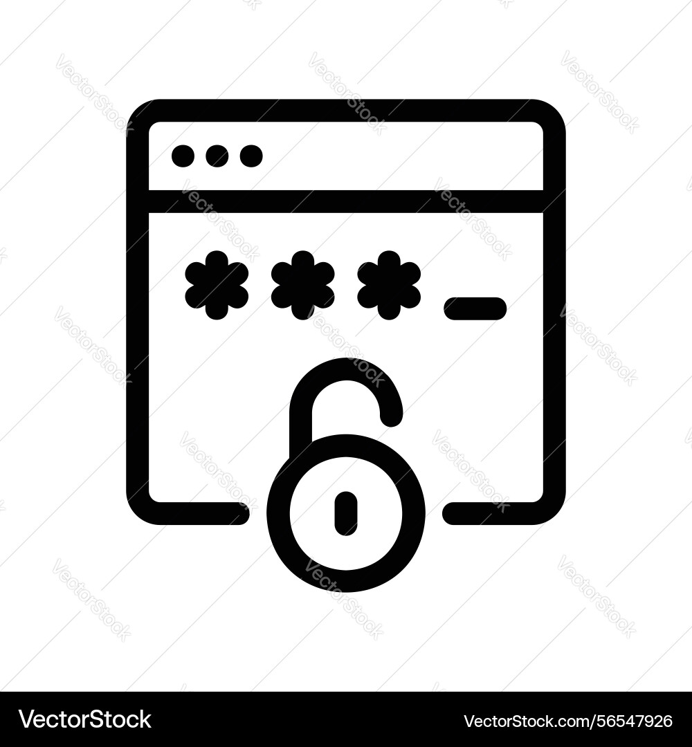 Website login interface showing password field Website login interface showing password field vector image