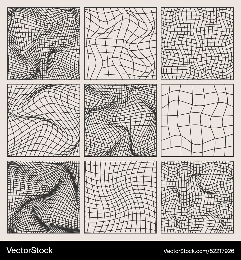 Wireframe shapes lined perspective mesh 3d grid Wireframe shapes lined perspective mesh 3d grid vector image