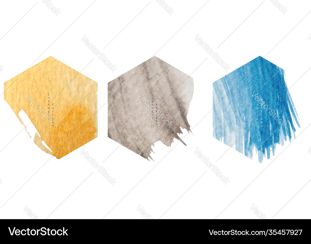 Abstract background with japanese wave pattern vector image