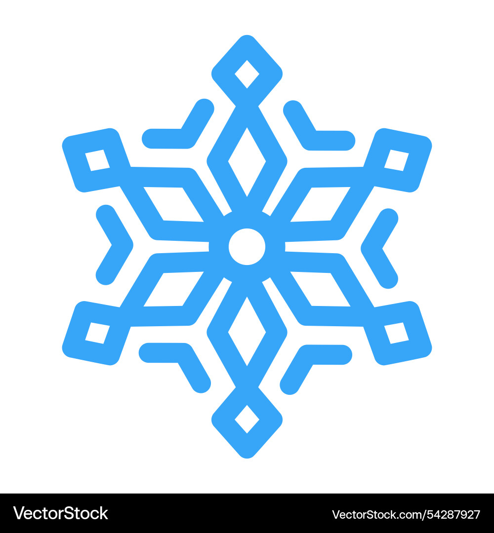 Blue snowflake icon for snow design and pattern Blue snowflake icon for snow design and pattern vector image