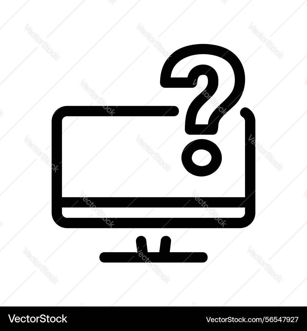 Computer screen displaying question mark Computer screen displaying question mark vector image