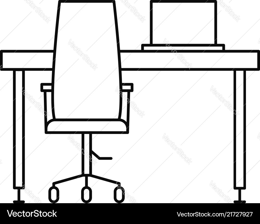 Desktop table computer icon outline style Desktop table computer icon outline style vector image