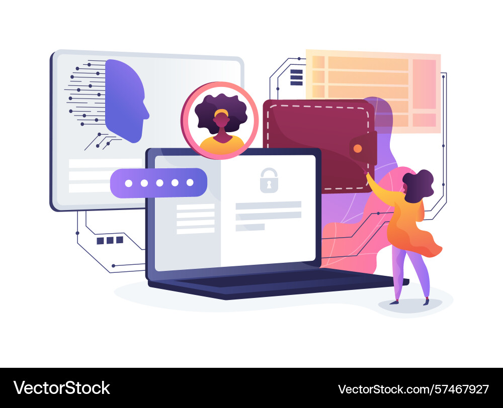 Digital wallets with biometric security abstract Vector Image