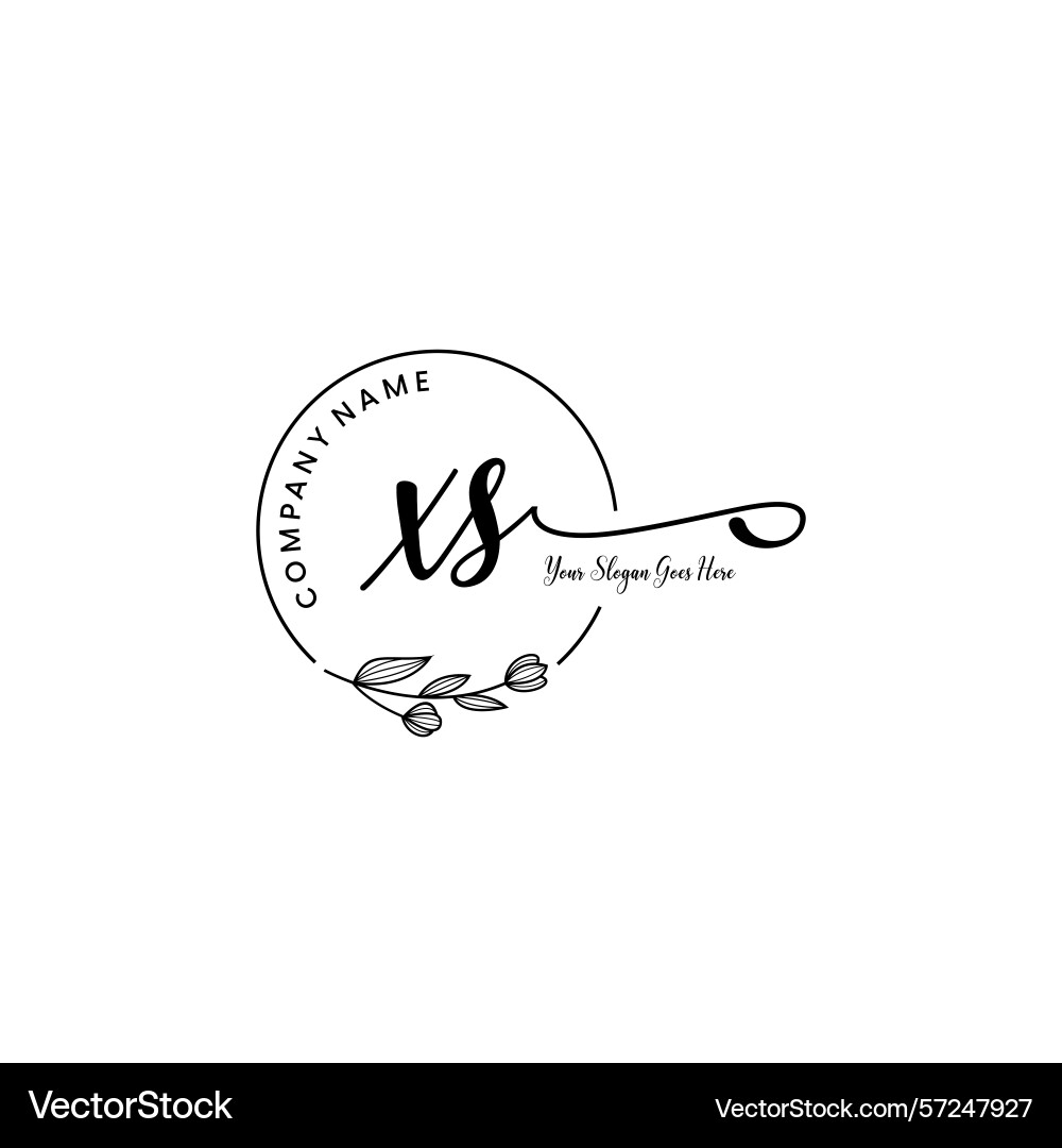 Elegant xs initial logo design with botanical Elegant xs initial logo design with botanical Vector Image