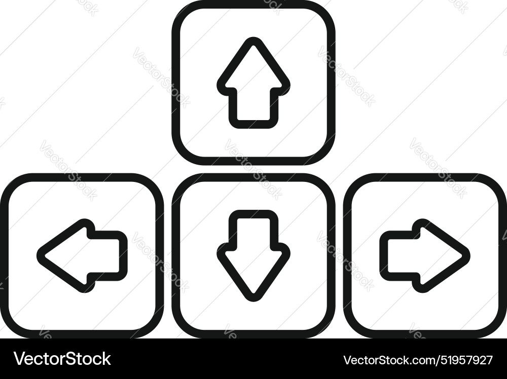 Keyboard arrow keys showing up down left and right Keyboard arrow keys showing up down left and right vector image