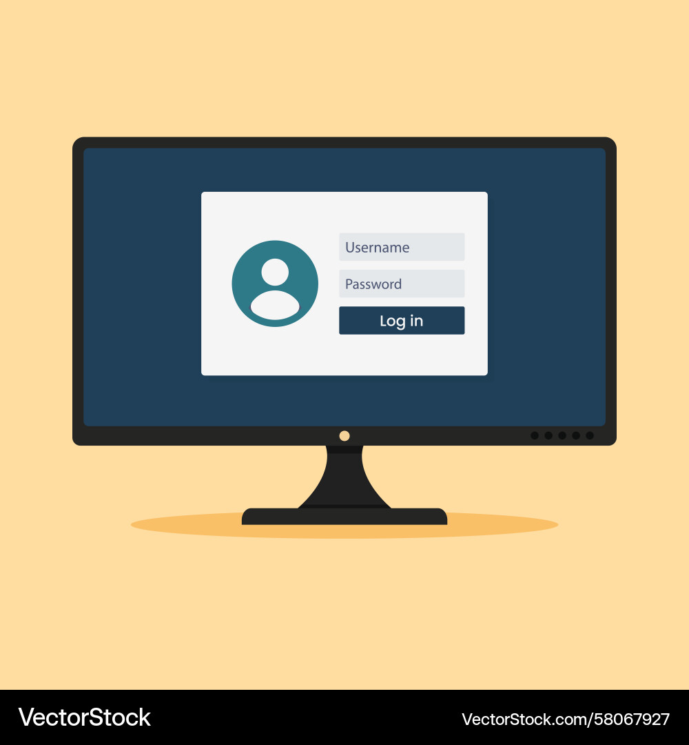 Secure Login Screen Vector Image