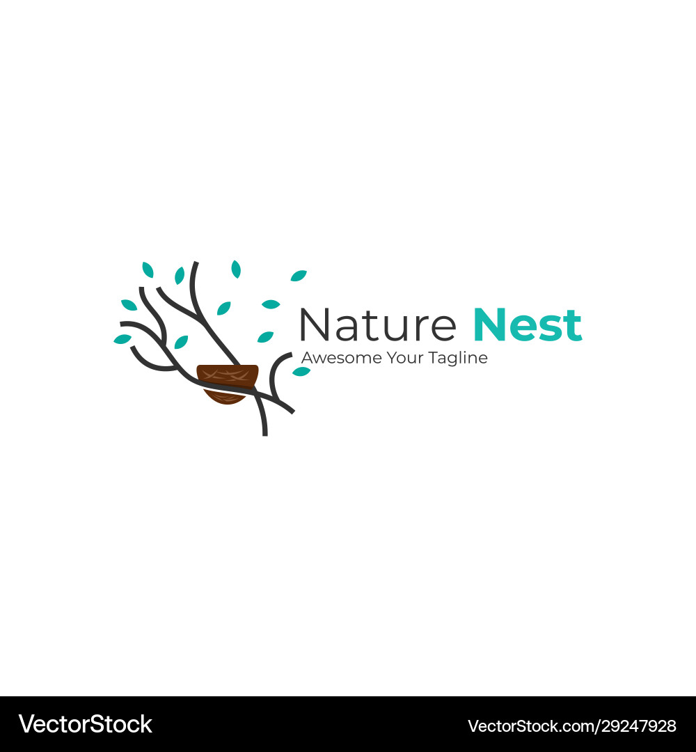 Logo nature nest line art style Vector Image
