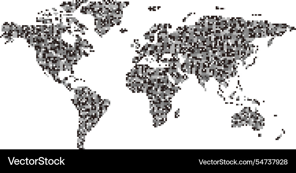 Map of the world with pattern mosaic dots Map of the world with pattern mosaic dots vector image