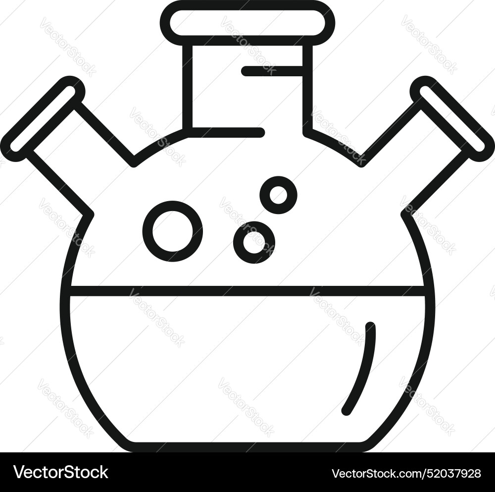 Round bottom flask bubbling with chemical reaction Round bottom flask bubbling with chemical reaction vector image
