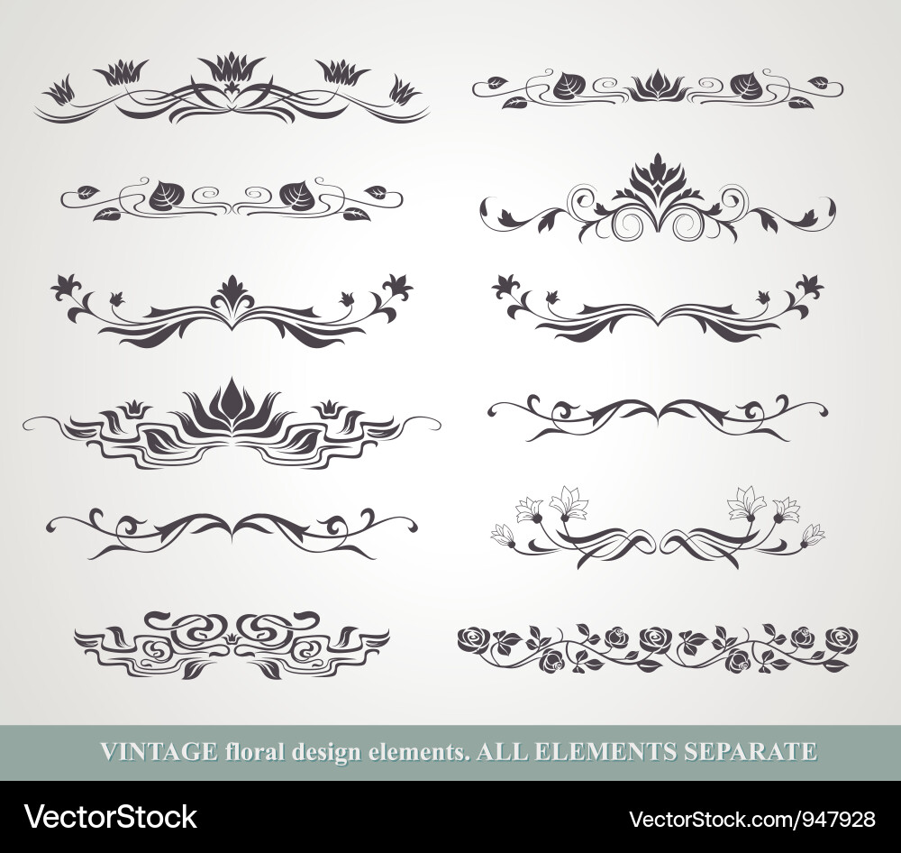 Vintage Floral Swirls vector image