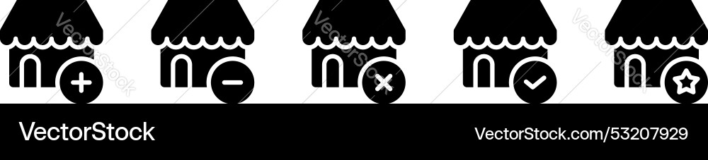 Icon store with buttons plus minus check vector image