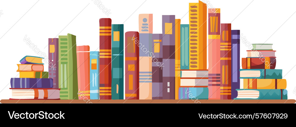 Stack of colorful books design generative ai vector image