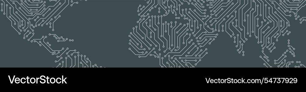 World wide internet network with circuit board World wide internet network with circuit board vector image