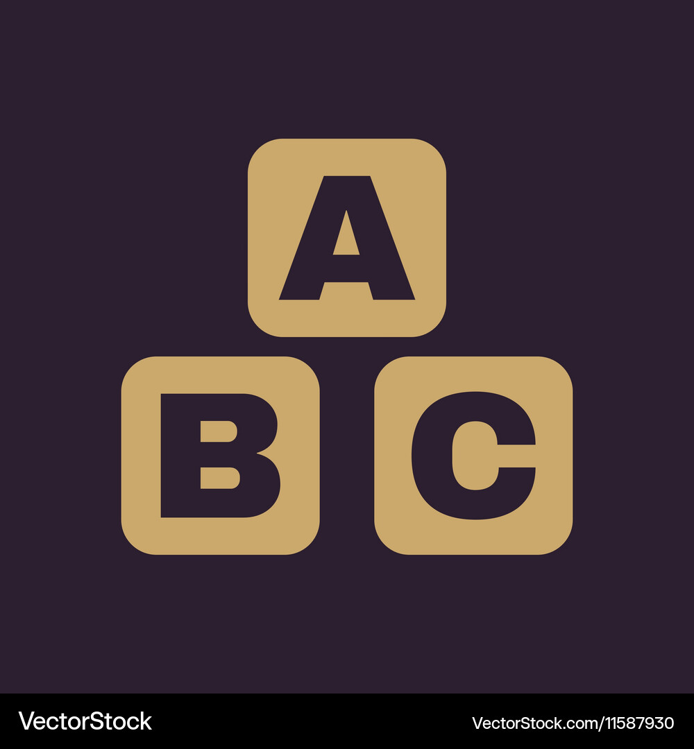 Abc building blocks icon bricks design Vector Image