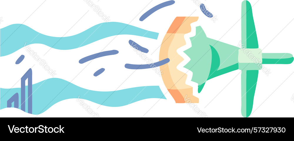 Abstract wind power generation with flowing lines vector image