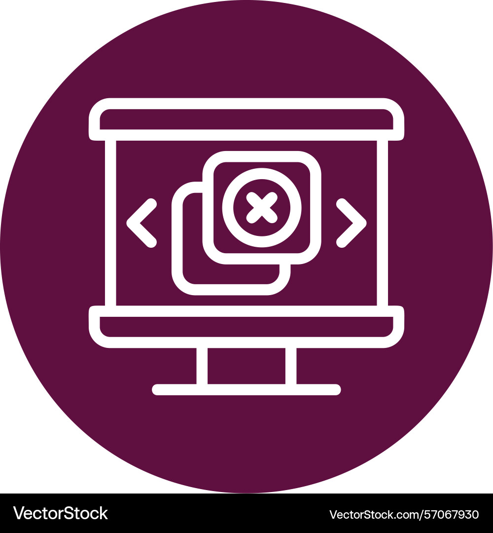 Closing slide line circle style icon design vector image