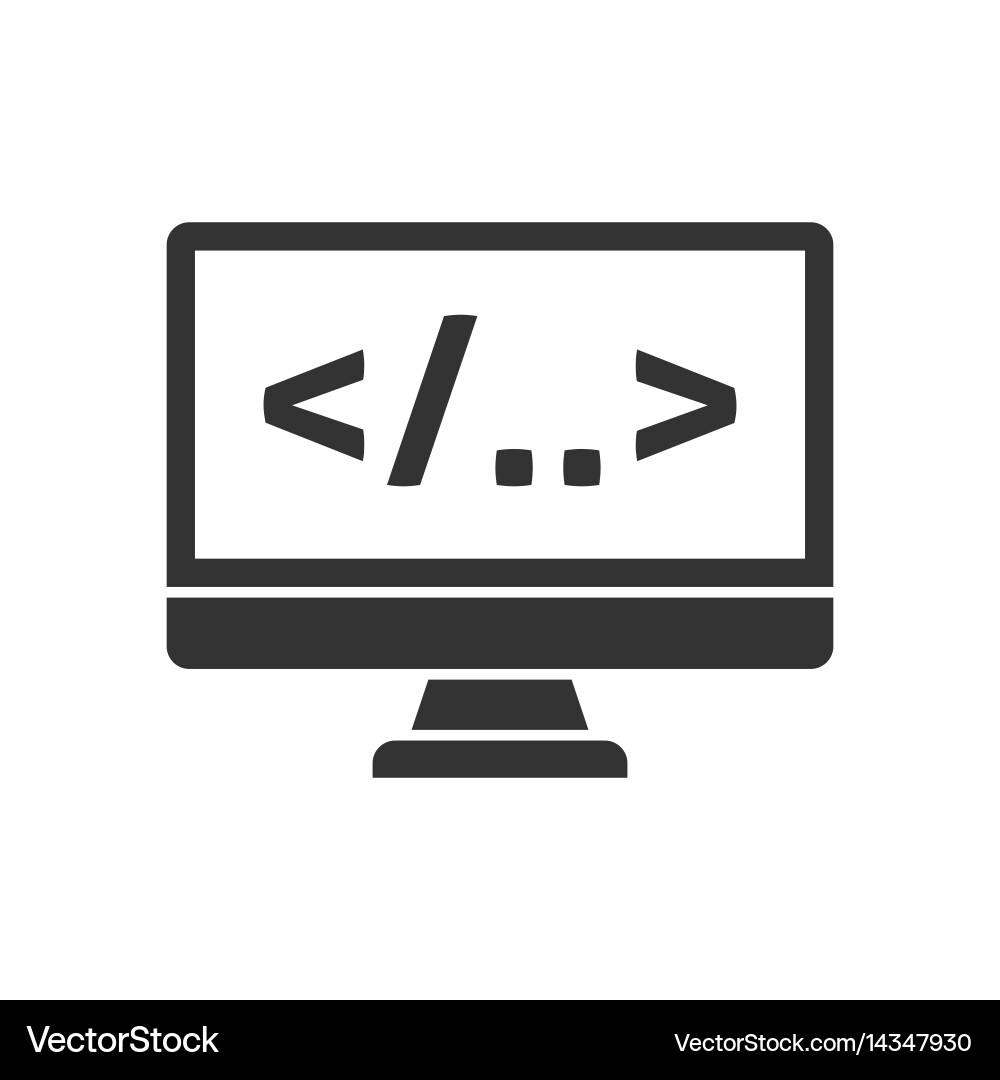 Coding Icon on Monitor vector image