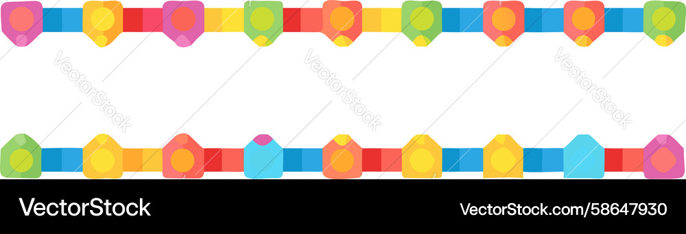 Colorful Building Block Border Vector Image