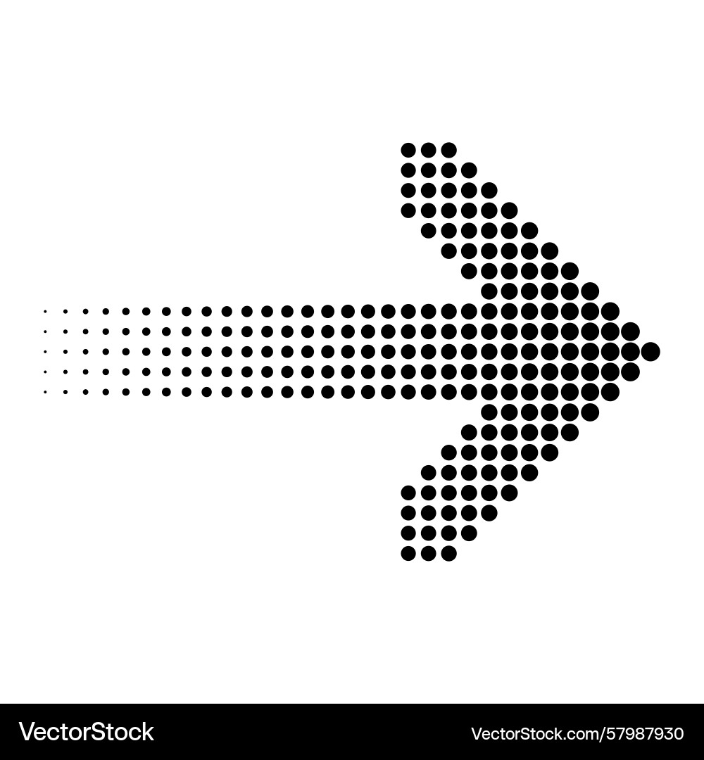 Dotted arrow icon gradual progress pointer Vector Image