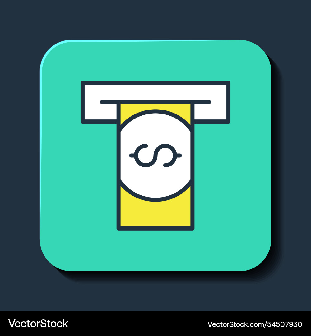 Filled outline atm - automated teller machine Filled outline atm - automated teller machine vector image