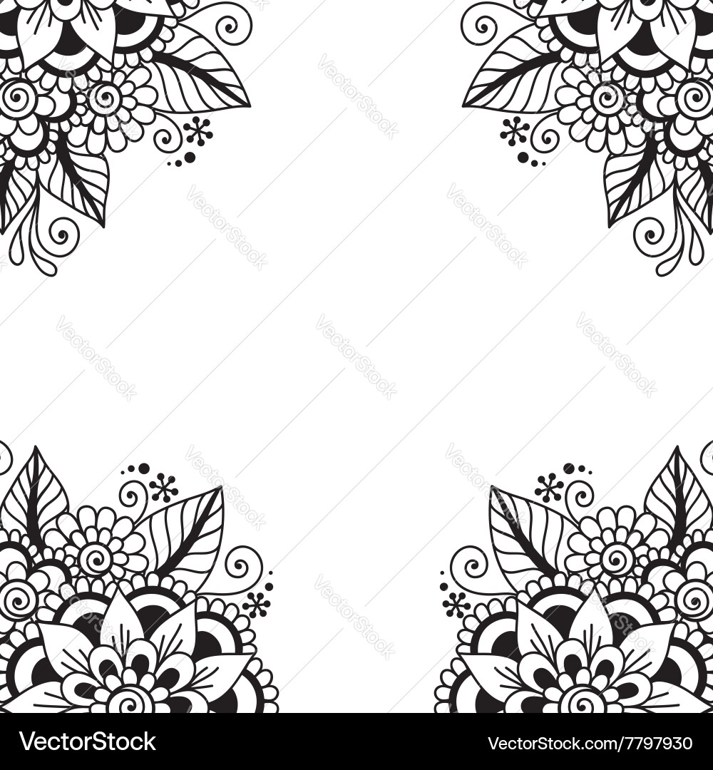 Flower ornament frame Vector Image