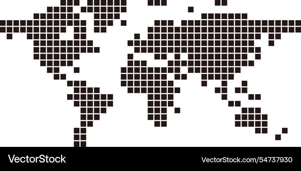 Map of the world with pattern mosaic dots Map of the world with pattern mosaic dots vector image