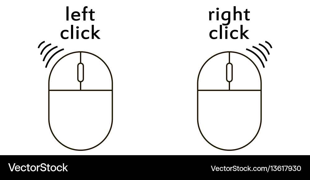 Mouse Click Buttons - Left & Right vector image
