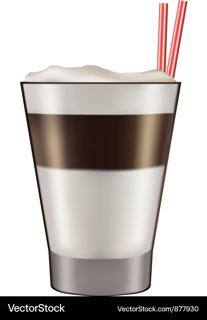 Mug of layered caffe latte Vector Image