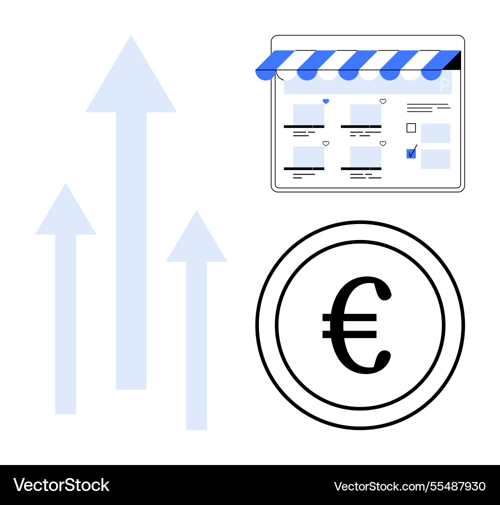 Online store growth with increasing revenue Vector Image
